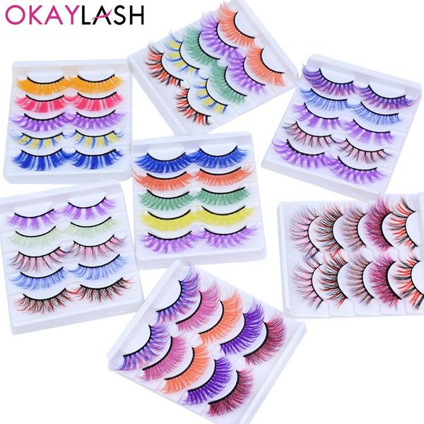false eyelashes okaylash bright color 5 pairs cruelty silk brown colored cilia mix rainbow fake eye lashes vendor
false eyelashes okaylash bright color 5 pairs cruelty silk brown colored cilia mix rainbow fake eye lashes vendor