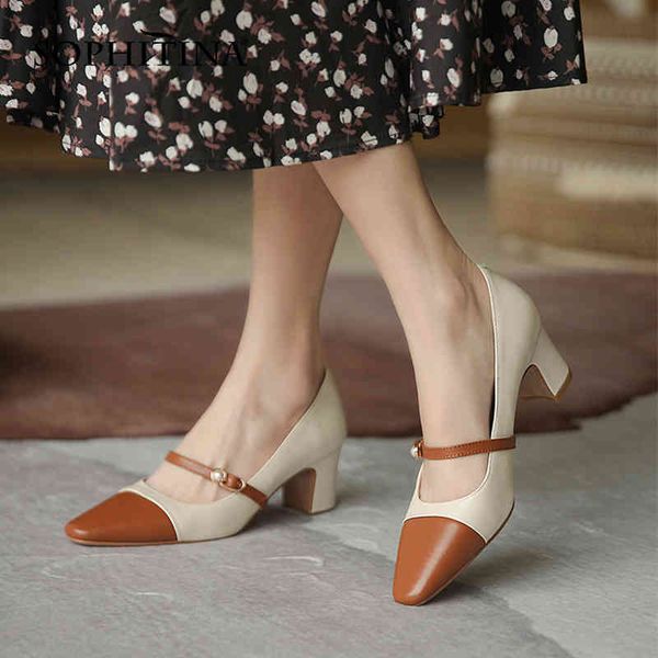 sophitina retro women shoes pearl buckle mary janes square toe spring shoes handmade antiskid tpr square heel female pumps ao43 210513, Black
sophitina retro women shoes pearl buckle mary janes square toe spring shoes handmade antiskid tpr square heel female pumps ao43 210513, Black