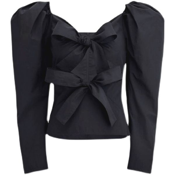 fashion bow designed shirts women black blouses sweet puff long sleeve womens spring slim blusas de mujer 210514, White
fashion bow designed shirts women black blouses sweet puff long sleeve womens spring slim blusas de mujer 210514, White