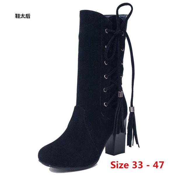 boots women mid calf high heels autumn woman shoes long small big size 33 - 47, Black
boots women mid calf high heels autumn woman shoes long small big size 33 - 47, Black