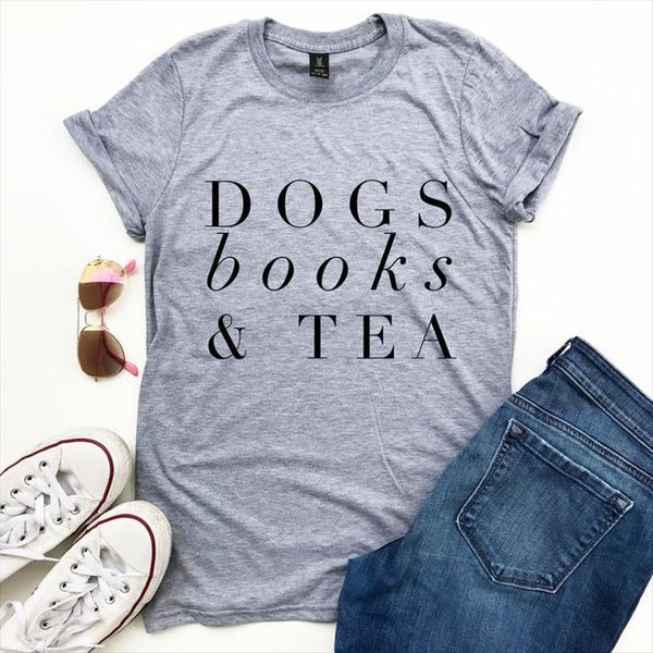 dogs books and tea letters womens t shirt cotton casual funny for lady yong girl tee drop ship s, White
dogs books and tea letters womens t shirt cotton casual funny for lady yong girl tee drop ship s, White