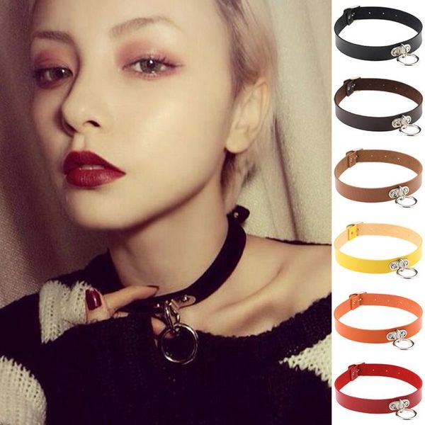 chokers korean style punk metal circle pendant necklaces women snap fastener pu leather rivet heart lock fashion trend handmade jewelry, Golden;silver
chokers korean style punk metal circle pendant necklaces women snap fastener pu leather rivet heart lock fashion trend handmade jewelry, Golden;silver