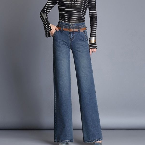 women's jeans high-waisted brim pants classical woman denim long-legged autumn plus size thin stretcher adjustment straight-line flare, Blue
women's jeans high-waisted brim pants classical woman denim long-legged autumn plus size thin stretcher adjustment straight-line flare, Blue
