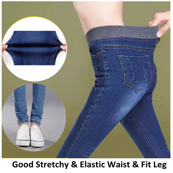 2011Women Casual Jeans High Waist Elastic Waist Pencil Pants Fashion Denim Trousers Plus Size 5XL 6XL Mom Jeans ouc549, Black spring
2011Women Casual Jeans High Waist Elastic Waist Pencil Pants Fashion Denim Trousers Plus Size 5XL 6XL Mom Jeans ouc549, Black spring