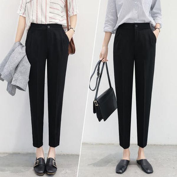 women's pants & capris 2021 spring, summer and autumn ladies fashion loose high waist thin section nine points straight harem, Black;white
women's pants & capris 2021 spring, summer and autumn ladies fashion loose high waist thin section nine points straight harem, Black;white