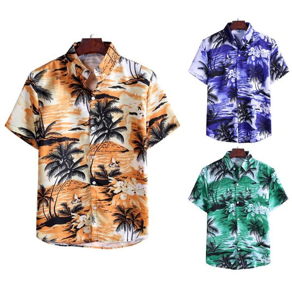 men's casual shirts summer men printed shirt button up thin breathable beach soft short sleeve loose clothes comfortable, White;black
men's casual shirts summer men printed shirt button up thin breathable beach soft short sleeve loose clothes comfortable, White;black
