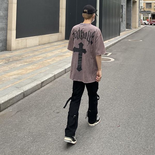 3lane dark black wash make old cross print short sleeve men's high street lovers t-shirt fashion, White;black
3lane dark black wash make old cross print short sleeve men's high street lovers t-shirt fashion, White;black