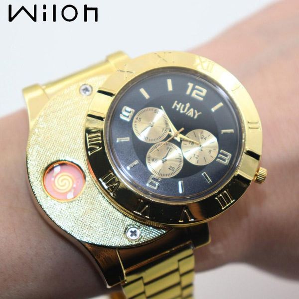 wristwatches lighter watches men casual fashion sports quartz watch gold stainless steel strap usb charging cigarette f780, Slivery;brown 
wristwatches lighter watches men casual fashion sports quartz watch gold stainless steel strap usb charging cigarette f780, Slivery;brown