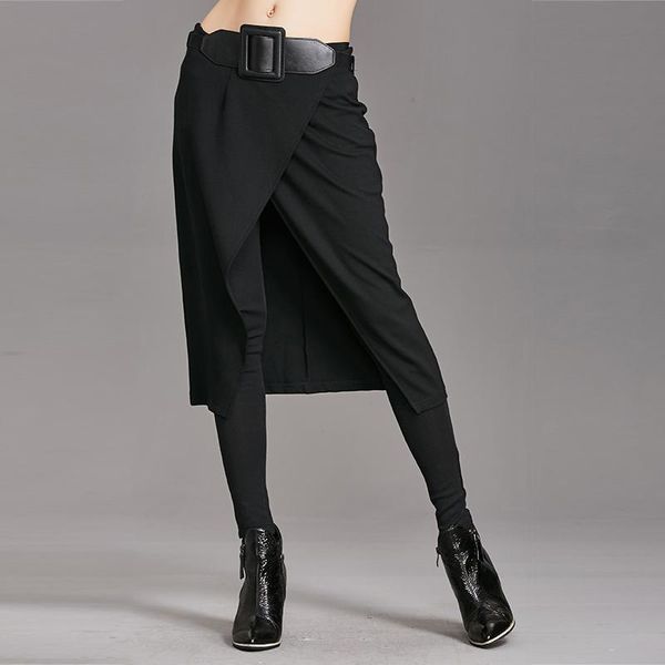 women's pants & capris 2021 spring autumn women high stretch fake two pieces pant skirt female fashion long streetwear wp24, Black;white
women's pants & capris 2021 spring autumn women high stretch fake two pieces pant skirt female fashion long streetwear wp24, Black;white