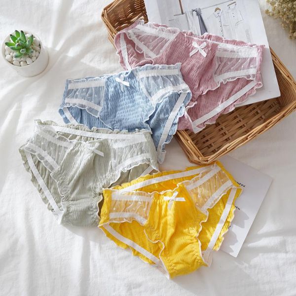 women's panties 2pcs for women underwear lace breathable soft lingerie female briefs panty transparent woman underpants with bow, Black;pink
women's panties 2pcs for women underwear lace breathable soft lingerie female briefs panty transparent woman underpants with bow, Black;pink