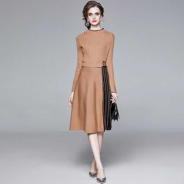 women's clothing autumn and winter 2021 stitched pleated skirt with slim waist elegant dress, Black;gray
women's clothing autumn and winter 2021 stitched pleated skirt with slim waist elegant dress, Black;gray