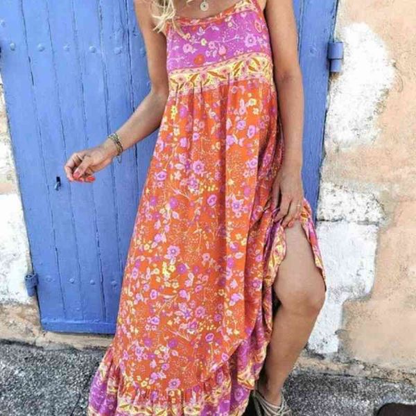 boho long v-neck ruffle dress for women bohemian style women's beach es casual sleeveless printed maxi tank floral 210603, Black;gray
boho long v-neck ruffle dress for women bohemian style women's beach es casual sleeveless printed maxi tank floral 210603, Black;gray