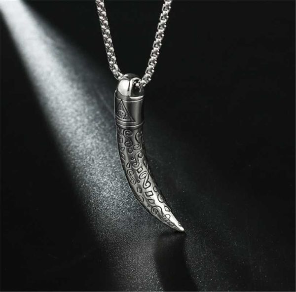 pendant necklaces 100% stainless steel retro wolf tooth titanium necklace men's personality all-match trendy sweater chain, Silver
pendant necklaces 100% stainless steel retro wolf tooth titanium necklace men's personality all-match trendy sweater chain, Silver