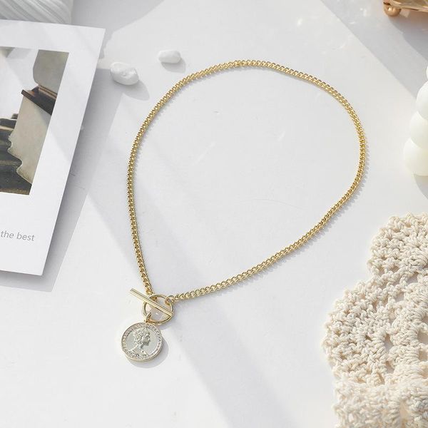 pendant necklaces minar elegant queen portrait coin necklace for women ladies ot clasp metal chain chic accessories gifts, Silver
pendant necklaces minar elegant queen portrait coin necklace for women ladies ot clasp metal chain chic accessories gifts, Silver