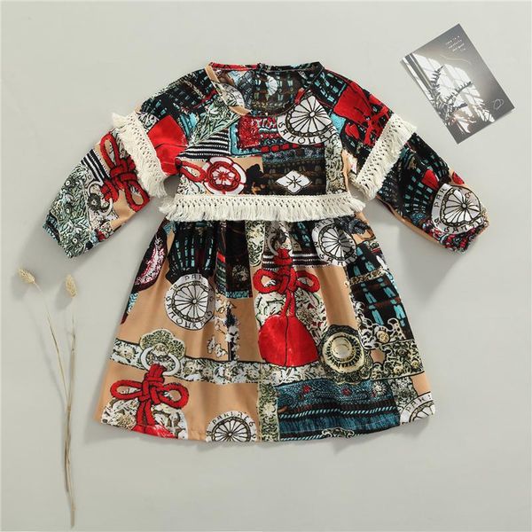 girl's dresses children girls long sleeve dress with tassel decoration,baby ethnic style printing o-neck spring autumn clothing,2-7year, Red;yellow
girl's dresses children girls long sleeve dress with tassel decoration,baby ethnic style printing o-neck spring autumn clothing,2-7year, Red;yellow