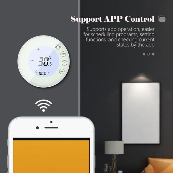 smart home control tuya wifi thermostat app programmable temperature controller for water gas boiler /electric floor heating
smart home control tuya wifi thermostat app programmable temperature controller for water gas boiler /electric floor heating