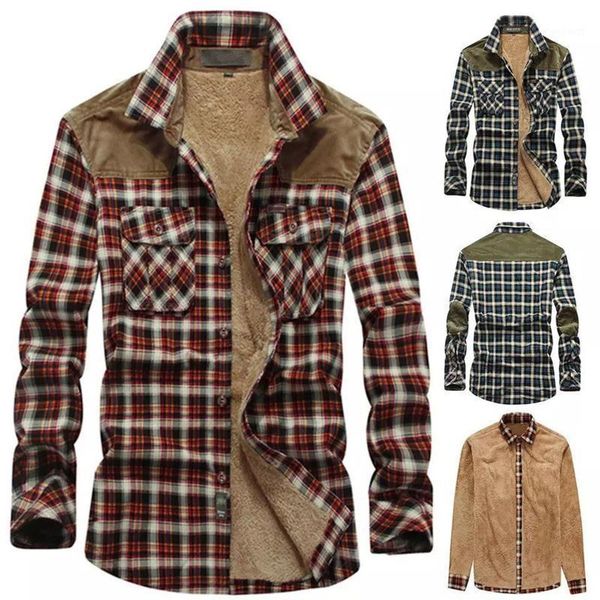 men's jackets check lapel pocket cotton thick loose jacket shirt winter plaid padded coat, Black;brown
men's jackets check lapel pocket cotton thick loose jacket shirt winter plaid padded coat, Black;brown