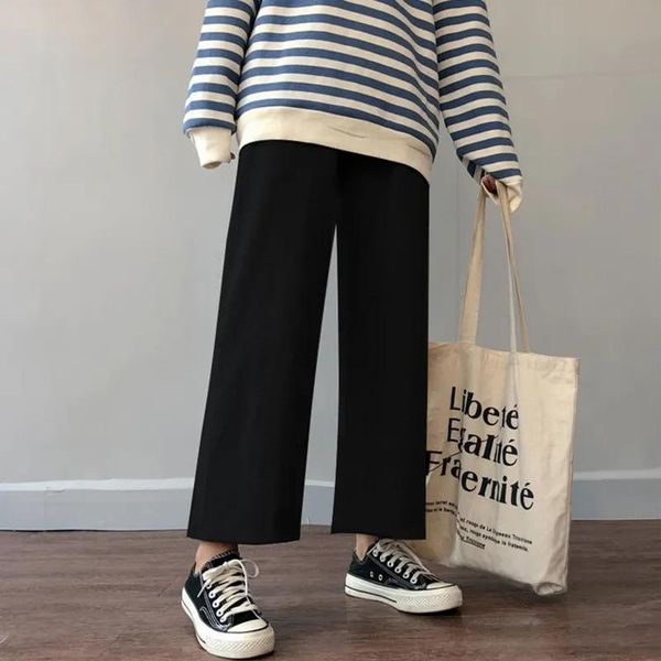 women's pants & capris cusual women spring summer ankle-length loose wide leg elastic high waist oversize black simple comfortable eleg, Black;white
women's pants & capris cusual women spring summer ankle-length loose wide leg elastic high waist oversize black simple comfortable eleg, Black;white