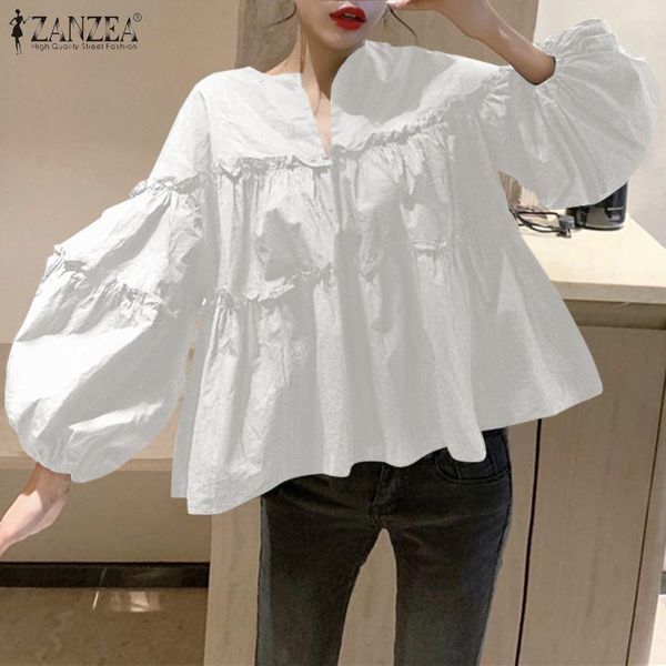 women's blouses & shirts casual elegant ruffle spring blouse 2022 puff sleeve blusas female office patchwork chemise tunic, White
women's blouses & shirts casual elegant ruffle spring blouse 2022 puff sleeve blusas female office patchwork chemise tunic, White