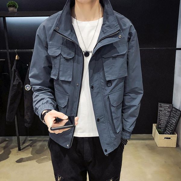 men's jackets jacket thin casual loose tooling male slim handsome trendy shirt stand collar solid color, Black;brown
men's jackets jacket thin casual loose tooling male slim handsome trendy shirt stand collar solid color, Black;brown