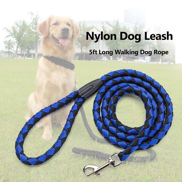 nylon dog leash 5ft long walking rope metal clasp chain traction for medium training outside collars & leashes
nylon dog leash 5ft long walking rope metal clasp chain traction for medium training outside collars & leashes