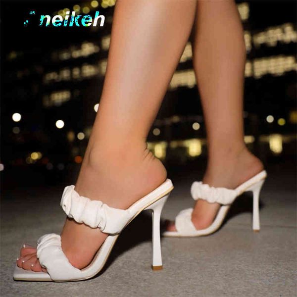summer fashion design square toe pleated leather mules slippers women sandals ladies thin high heels party shoe 210507, Black
summer fashion design square toe pleated leather mules slippers women sandals ladies thin high heels party shoe 210507, Black