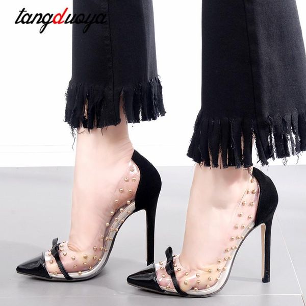 dress shoes bow-heeled ladies pointed high-heeled stiletto pvc transparent rivets pumps women 2021, Black
dress shoes bow-heeled ladies pointed high-heeled stiletto pvc transparent rivets pumps women 2021, Black