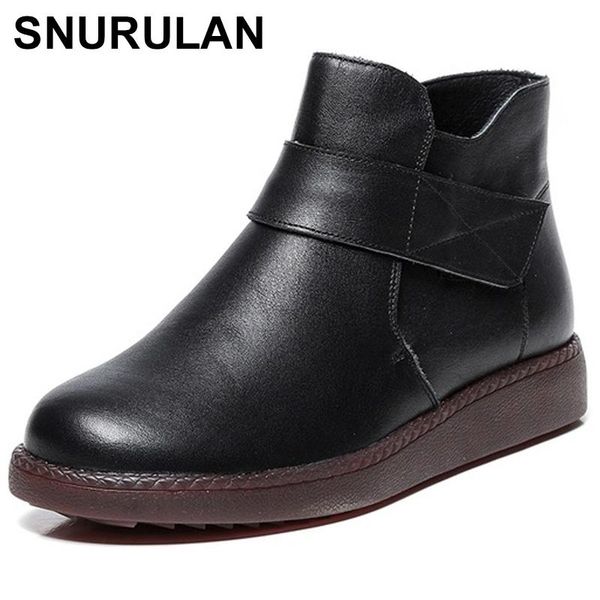 boots snurulan autumn women 100% genuine leather vintage style flat booties soft cowhide women's shoes ankle female, Black
boots snurulan autumn women 100% genuine leather vintage style flat booties soft cowhide women's shoes ankle female, Black