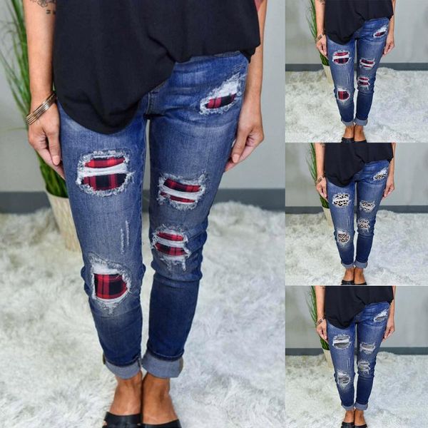 women's jeans pantalones mujer cintura baja denim leopard patch women ripped hole stretch jean ladies plus size full length pencil pant, Blue
women's jeans pantalones mujer cintura baja denim leopard patch women ripped hole stretch jean ladies plus size full length pencil pant, Blue
