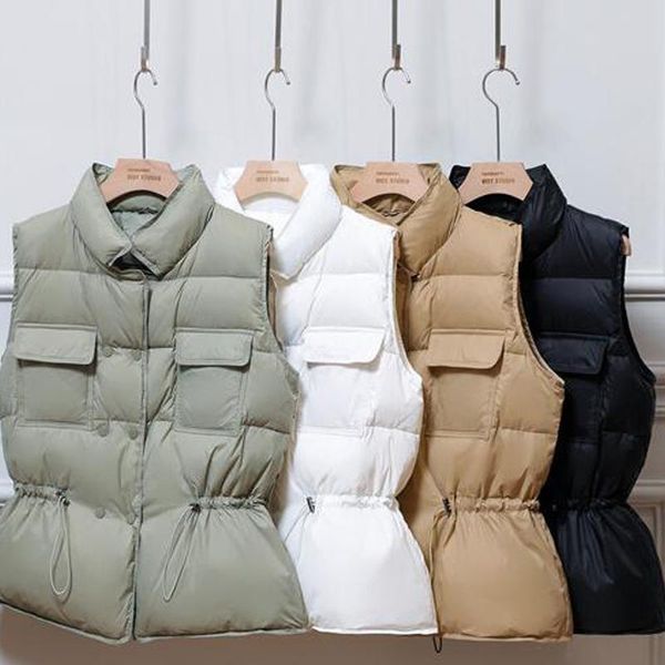 women's vests 2021 autumn winter korean fashion stand collar waist closing vest coat women waistcoat jacket sleeveless parka chic top, Black;white
women's vests 2021 autumn winter korean fashion stand collar waist closing vest coat women waistcoat jacket sleeveless parka chic top, Black;white