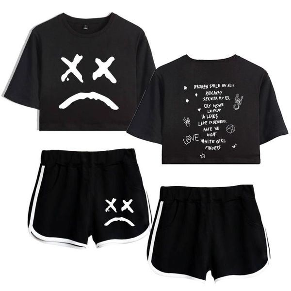 men's t-shirts 2021 selling lil peep women's two-piece set summer crop kpop shorts streetwear hip hop fans clothes, White;black
men's t-shirts 2021 selling lil peep women's two-piece set summer crop kpop shorts streetwear hip hop fans clothes, White;black