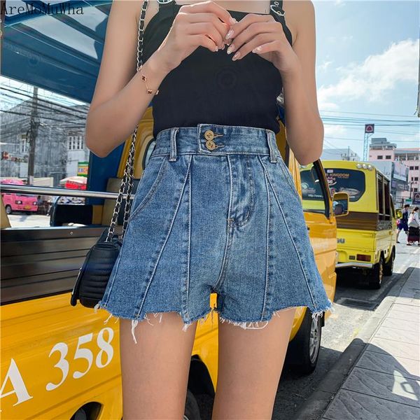 aremomuwha 2021 summer denim shorts women's high waist loose thin and fuzzy edge a word wide leg jeans woman qx1173, Blue
aremomuwha 2021 summer denim shorts women's high waist loose thin and fuzzy edge a word wide leg jeans woman qx1173, Blue