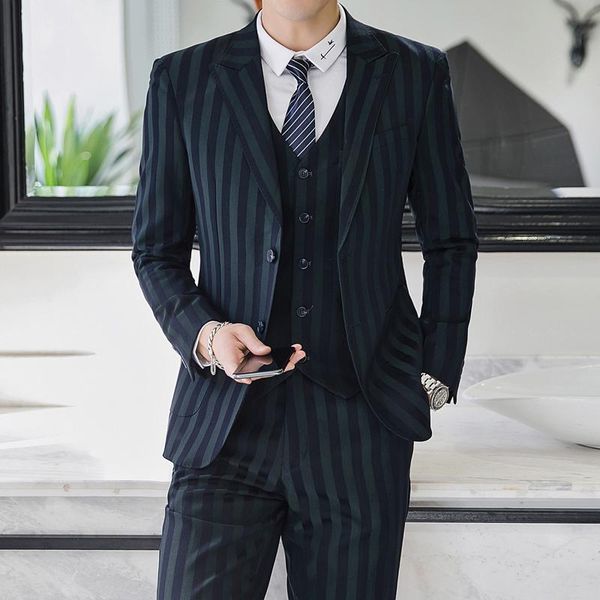 men's suits & blazers striped dark green suit men 3 pcs slim fit casual office blazer formal mens fashion wedding tuxedo plus size 5xl, White;black
men's suits & blazers striped dark green suit men 3 pcs slim fit casual office blazer formal mens fashion wedding tuxedo plus size 5xl, White;black