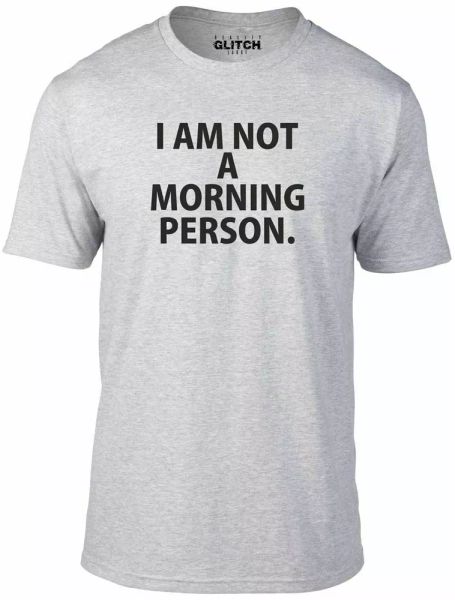i'm not a morning person mens t-shirt funny slogan gift xmas present joke humour, White;black
i'm not a morning person mens t-shirt funny slogan gift xmas present joke humour, White;black