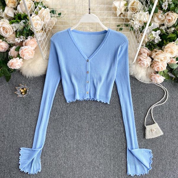women's knits & tees sweaters women spring jumpers stretch all-match basic solid slim v neck long sleeve yellow cropped cardigan thin, White
women's knits & tees sweaters women spring jumpers stretch all-match basic solid slim v neck long sleeve yellow cropped cardigan thin, White