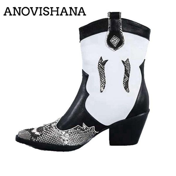 boots anovishana winter fall women designed wide calf block heel pointed toe slip on leather shoes patchwork runway, Black
boots anovishana winter fall women designed wide calf block heel pointed toe slip on leather shoes patchwork runway, Black