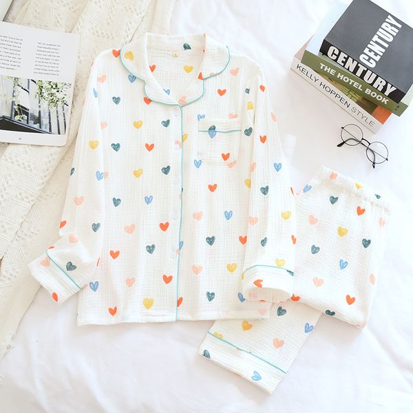 cotton crepe heart print women pajamas thin sleepwaer pyjamas women 2021 soft loose pajama set casual long sleeve pijamas suit, Black;red
cotton crepe heart print women pajamas thin sleepwaer pyjamas women 2021 soft loose pajama set casual long sleeve pijamas suit, Black;red