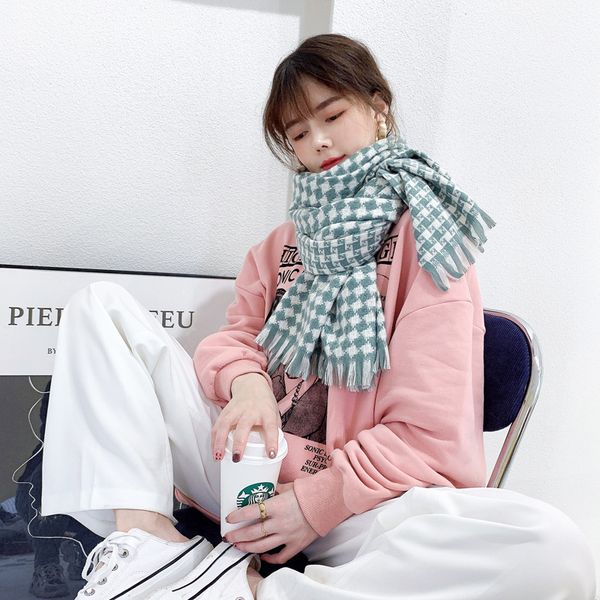autumn and winter korean style diamond plaid loose scarf womens winter all-matching warm shawl double-sided fashion scarf, Blue;gray
autumn and winter korean style diamond plaid loose scarf womens winter all-matching warm shawl double-sided fashion scarf, Blue;gray