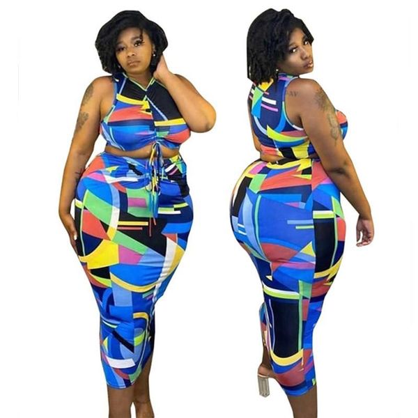 plus size tracksuits 5xl two piece set women wholesale print lace up crop maxi skirts bodycon stretch summer clothing drop, Black
plus size tracksuits 5xl two piece set women wholesale print lace up crop maxi skirts bodycon stretch summer clothing drop, Black