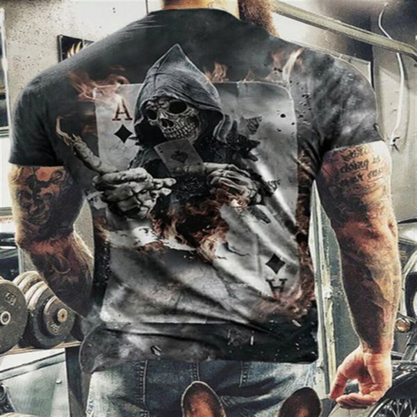 four seasons round neck men's pullover short sve 3d digital skull devil print 3wxx, White;black
four seasons round neck men's pullover short sve 3d digital skull devil print 3wxx, White;black