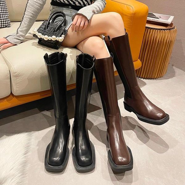 boots 2021 winter low flat with high zipper elastic thin knight but knee women women's, Black
boots 2021 winter low flat with high zipper elastic thin knight but knee women women's, Black