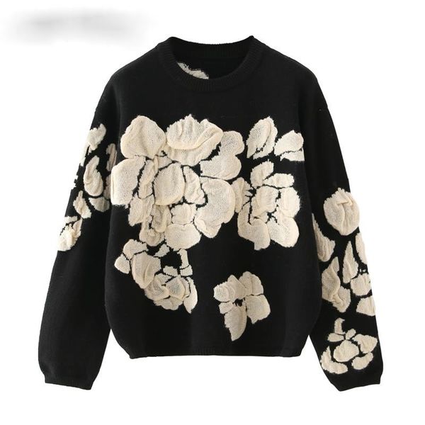 autumn winter floral print sweater women knitted pullover femme sweaters knitted oversize black sweater jumper 210602, White;black
autumn winter floral print sweater women knitted pullover femme sweaters knitted oversize black sweater jumper 210602, White;black