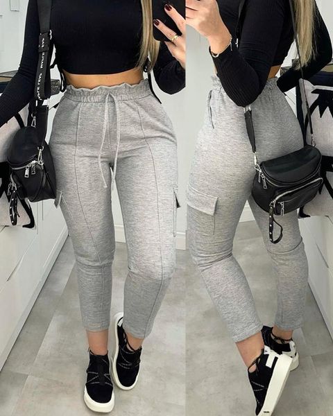 women's pants & capris women casual long pant elastic high waist frill hem pocket solid color fashion drawstring girdle leggings 2021, Black;white
women's pants & capris women casual long pant elastic high waist frill hem pocket solid color fashion drawstring girdle leggings 2021, Black;white