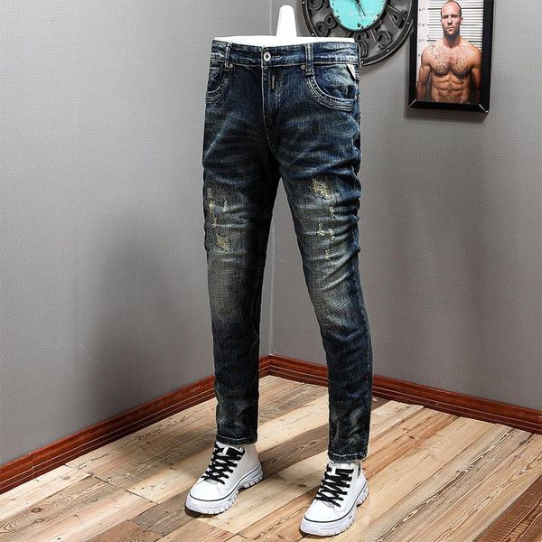 men's jeans italian style fashion men retro black blue elastic slim ripped embroidery vintage designer casual denim pants
men's jeans italian style fashion men retro black blue elastic slim ripped embroidery vintage designer casual denim pants