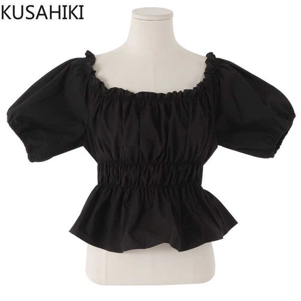 kusahiki off shoulder puff sleeve womens korean folds slim waist ruffle short blouse summer sweet blusas shirt 6j240 210602, White
kusahiki off shoulder puff sleeve womens korean folds slim waist ruffle short blouse summer sweet blusas shirt 6j240 210602, White