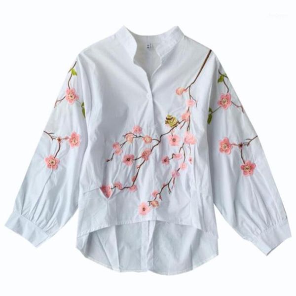 women spring autumn floral embroidery lantern sleeve white shirt female casual loose cotton blue blouse womens summer women's blouses
women spring autumn floral embroidery lantern sleeve white shirt female casual loose cotton blue blouse womens summer women's blouses