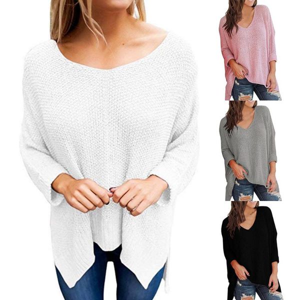 women's sweaters fashion autumn women o neck long sleeve knitted slit casual pullover loose pull femme, White;black
women's sweaters fashion autumn women o neck long sleeve knitted slit casual pullover loose pull femme, White;black