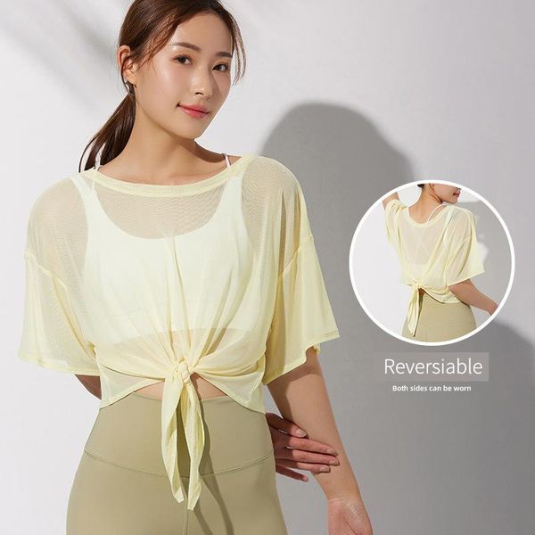 yoga outfit summer shirt women sports gym thin breathable quick dry see through mesh fabric short sleeves tie waist design solid
yoga outfit summer shirt women sports gym thin breathable quick dry see through mesh fabric short sleeves tie waist design solid