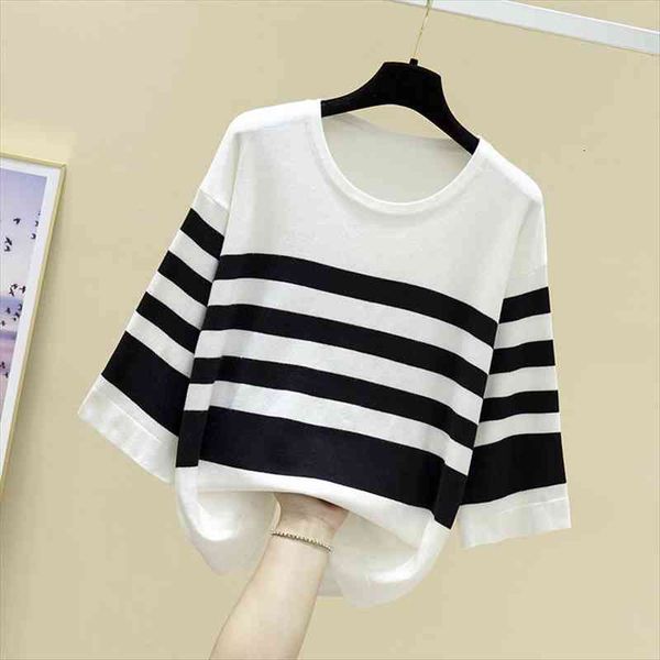 early spring ice silk womens sweater t shirt short loose 7 6 sleeve knitted base coat fashion, White;black
early spring ice silk womens sweater t shirt short loose 7 6 sleeve knitted base coat fashion, White;black