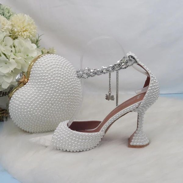 dress shoes loveincrystal white pearl wedding with bag set hoof heel ankle strap sandals pointed open toe party shoe, Black
dress shoes loveincrystal white pearl wedding with bag set hoof heel ankle strap sandals pointed open toe party shoe, Black